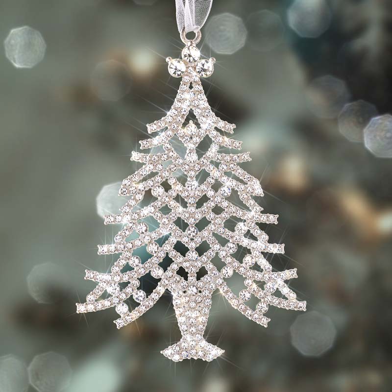 Sparkling Silver Christmas Tree Ornament